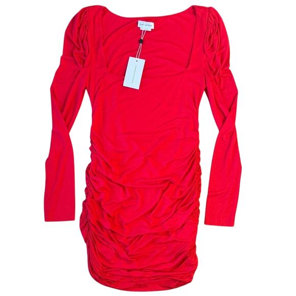 Lovers and Friends Women’s Benae Mini Long Sleeve Bodycon Dress Rayon Red Size M - Picture 1 of 9